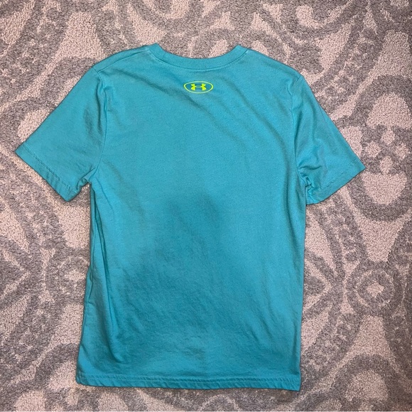 Under Armour Kids Teal and Yellow Graphic Tee - Picture 4 of 4